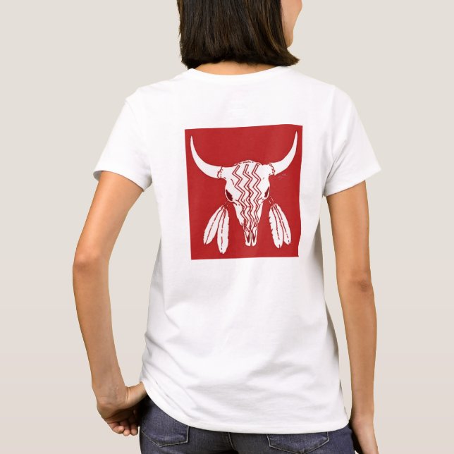 Camisas blancas de la camiseta de las mujeres de B (Reverso)