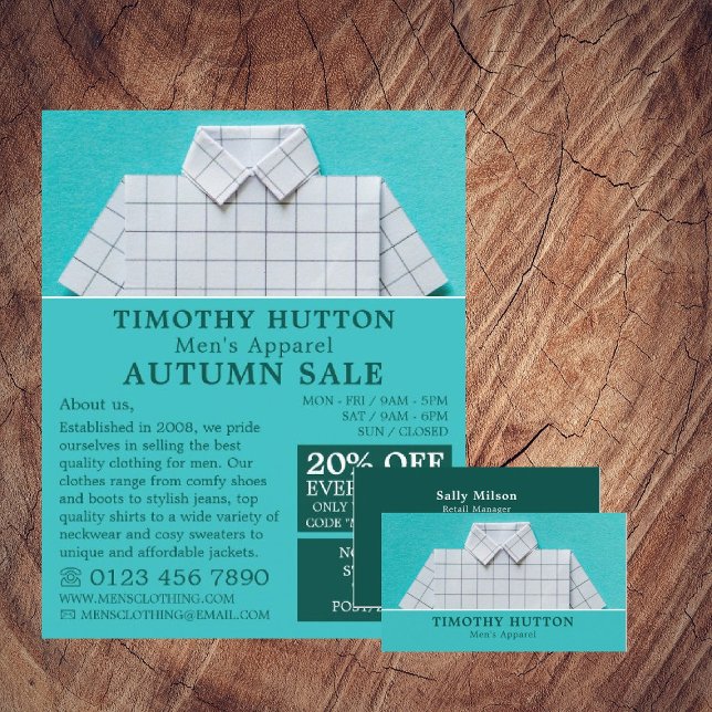 Camisas blancas, publicidad en la tienda de ropa m (Subido por el creador)