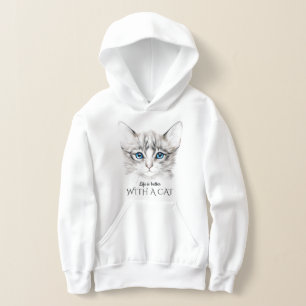 Camisas clásicas de capucha de gato blanco