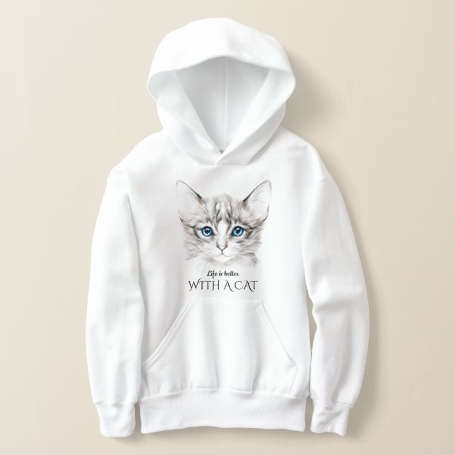 Camisas clásicas de capucha de gato blanco (Distribución )