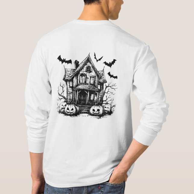 Camisas de Halloween embrujadas camiseta de Tee Ba (Reverso)