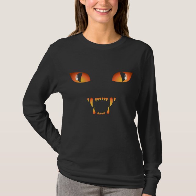 Camisas de Halloween para mujeres camiseta de gato (Anverso)