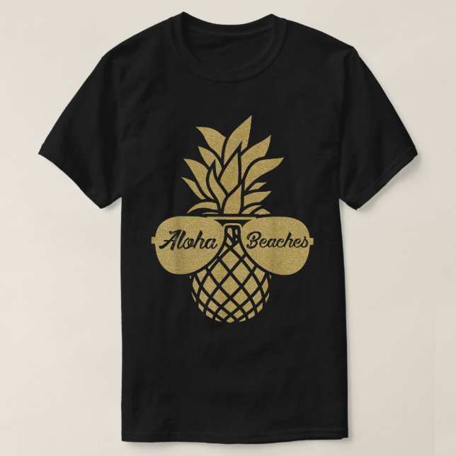 Camisas de sol de piña camiseta Aloha Bebidas Hawa (Diseño del anverso)