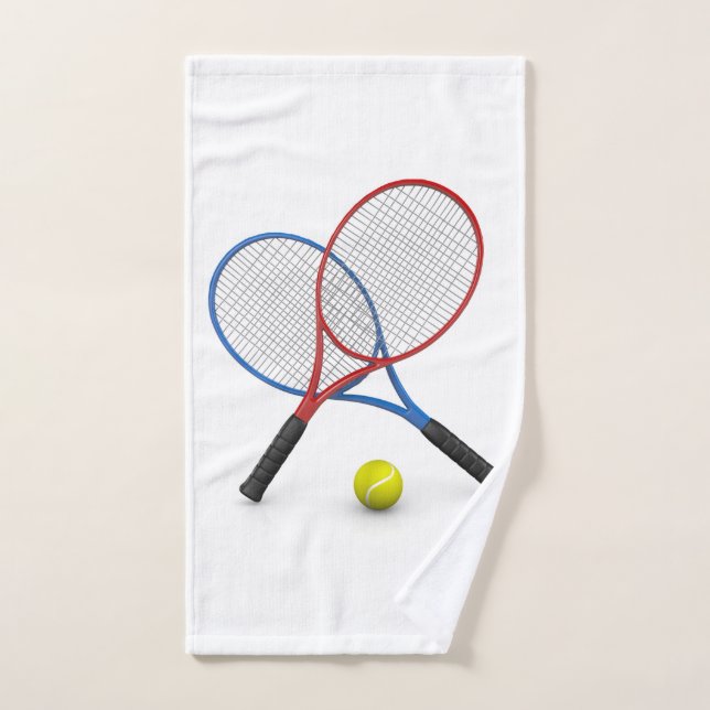 Camisas de tenis azules y rojas 3D y pelota (Toalla de mano)