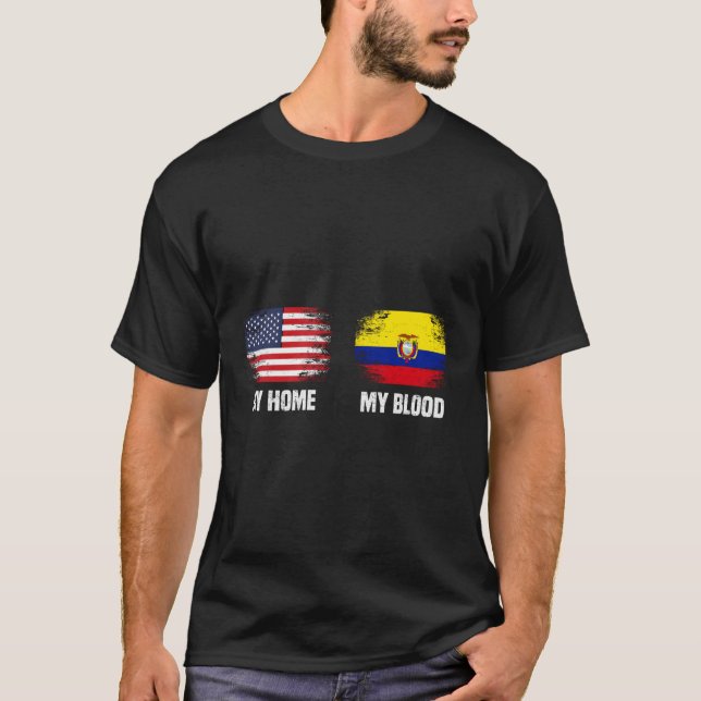 Camisas Ecuador Bandera Camisa Mi Casa Mi Sangre (Anverso)