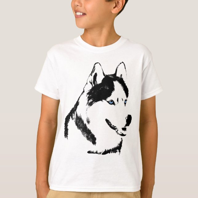 Camisas Husky de niño condujeron camisetas Husky d (Anverso)