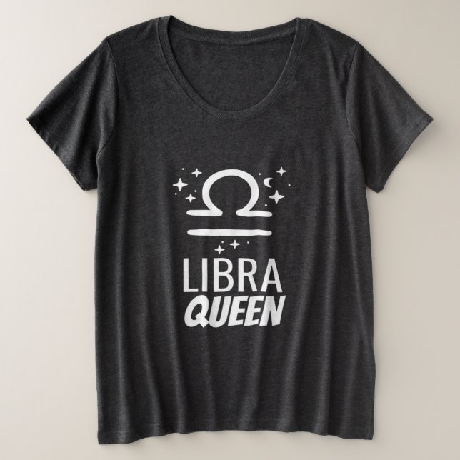 Camisas Libra Queen Plus tamaño T para mujeres (Anverso del diseño)
