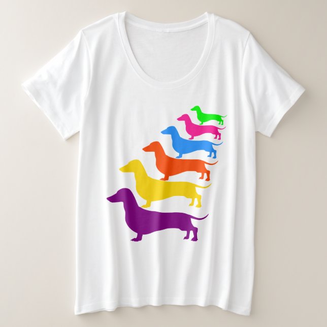 Camisas Rainbow Dachshund (Anverso del diseño)