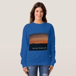 Camisas sudaderas azules de las mujeres con escena