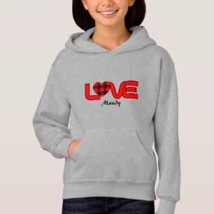 Camisas sudaderas capuchadas de amor negro y rojo