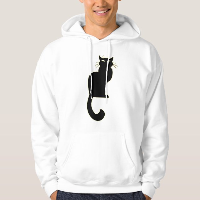 Camisas sudaderas capuchadas de gato negro capuchó (Anverso)