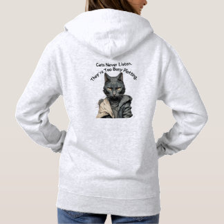 Camisas sudaderas capuchadas de gato para mujeres
