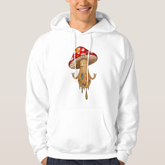 Camisas sudaderas con capucha de hongo arcoiris (Anverso)
