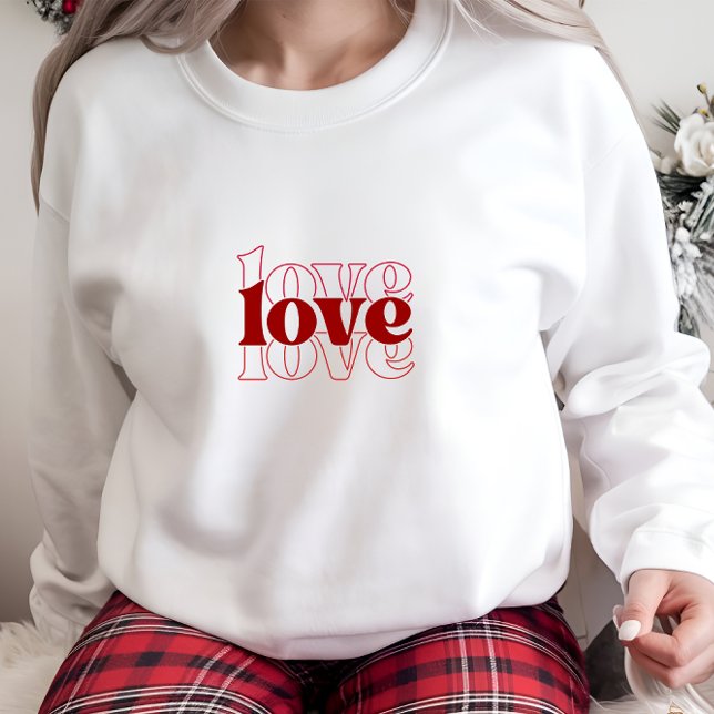 Camisas sudaderas de amor blanco moderno (Modern White Love Print Woman Sweatshirt
)