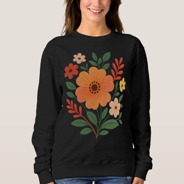 Camisas sudaderas de Boho Floral Vibrante (Anverso)