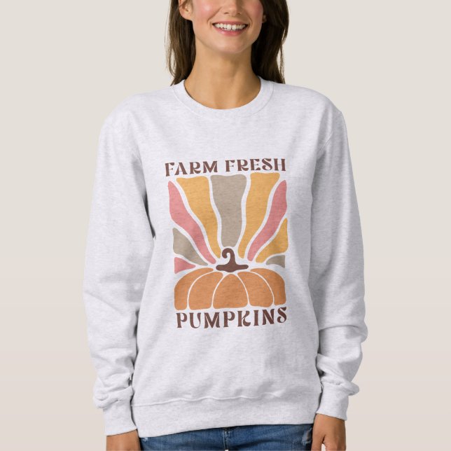 Camisas sudaderas de calabazas frescas de granja (Anverso)