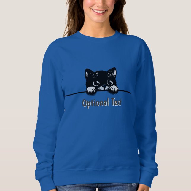 Camisas sudaderas de diseño de gatos de Peeking Cu (Anverso)