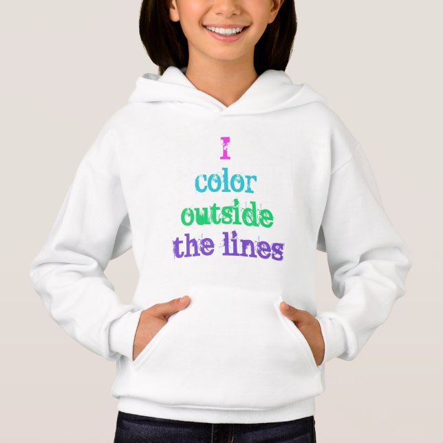 Camisas sudaderas de la Chica "I Color Outside the (Anverso)