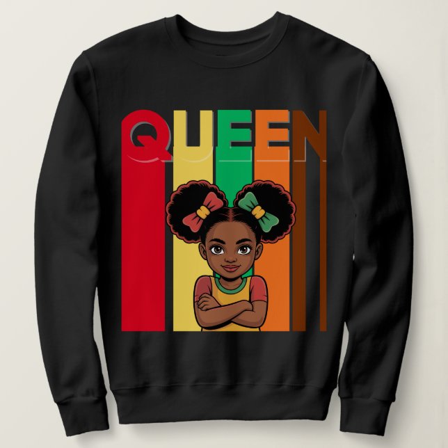 Camisas sudaderas de la Reina Chica Africana (Anverso del diseño)