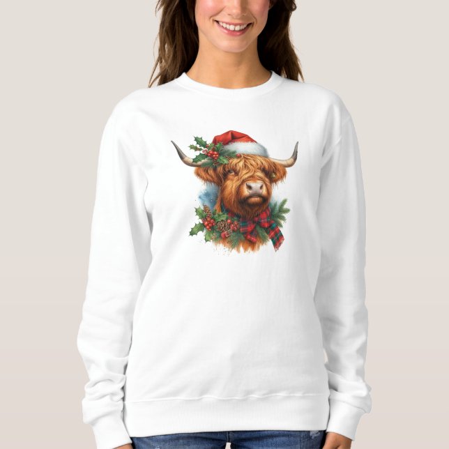 Camisas sudaderas de las Navidades de las vacas de (Anverso)