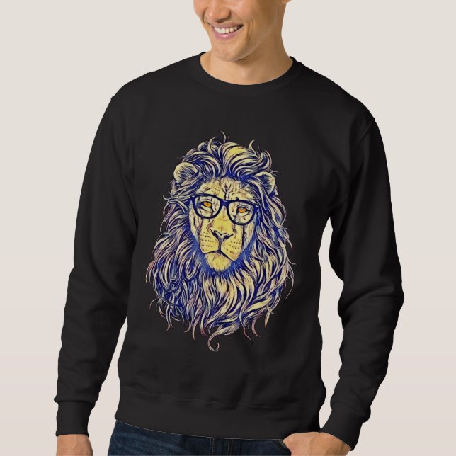 Camisas sudaderas de león hipster de Guay (Anverso)