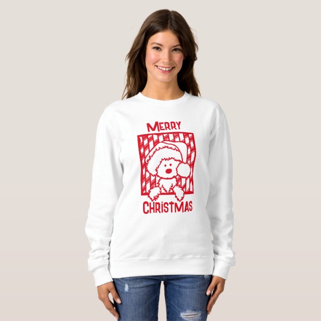 Camisas sudaderas de los Navidades de perros Westi (Anverso completo)