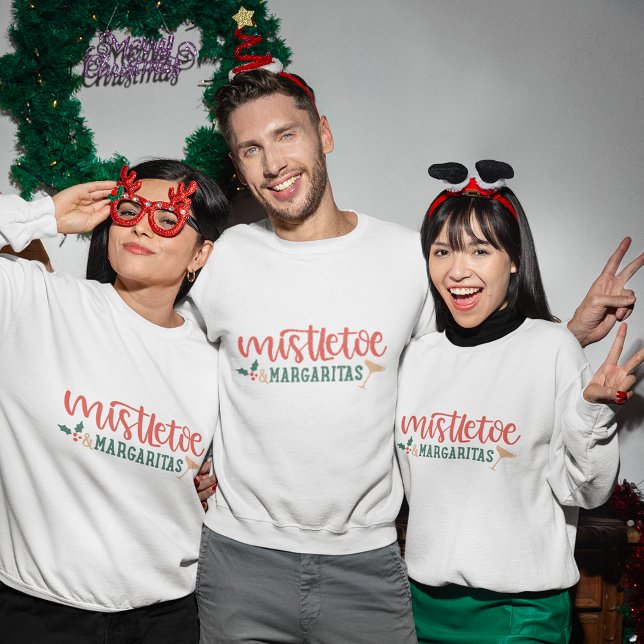 Camisas sudaderas de los navidades Mistletoe marga (Mistletoe margaritas christmas sweatshirt
)