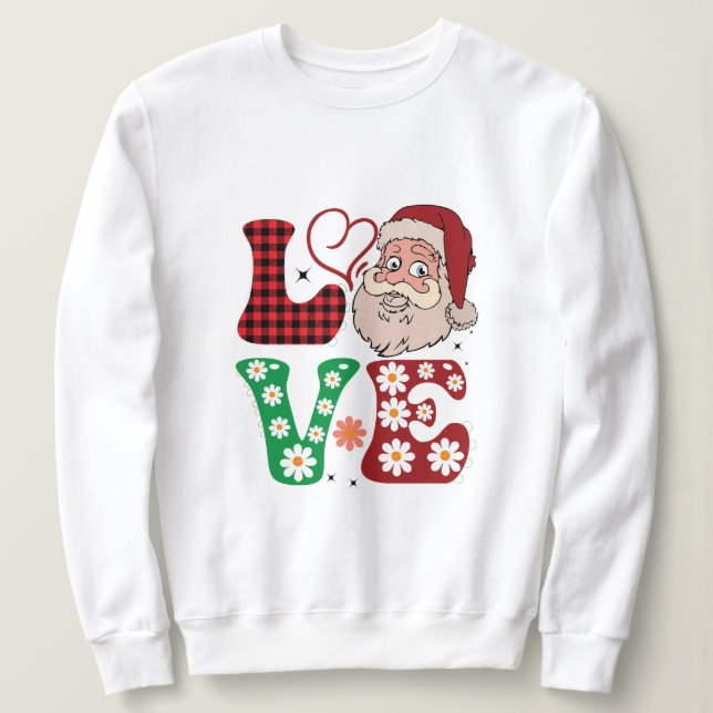 Camisas sudaderas de Love Santa navidades (Anverso del diseño)