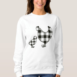 Camisas sudaderas de pollo de color negro y blanco