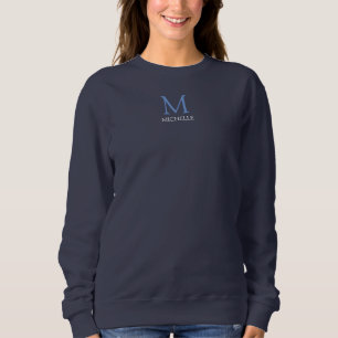 Camisas sudaderas de tela azul de la Marina Monogr