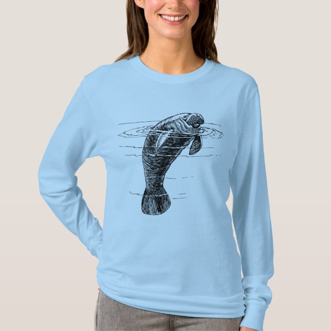 Camisas sudaderas de una mujer manatí (Anverso)