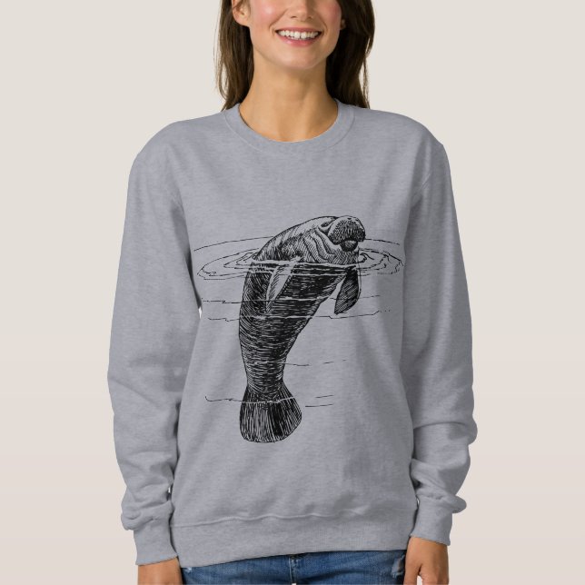 Camisas sudaderas de una mujer manatí (Anverso)