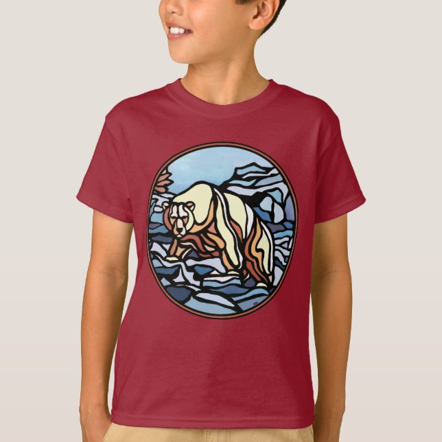 Camisas sudaderas del niño de arte del oso polar c (Anverso)