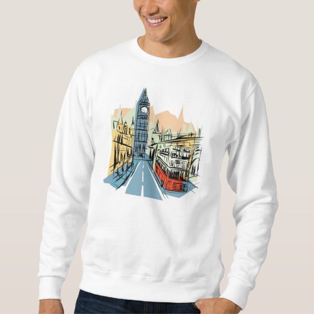 Camisas sudaderas del paisaje de la ciudad de Ingl (Anverso)