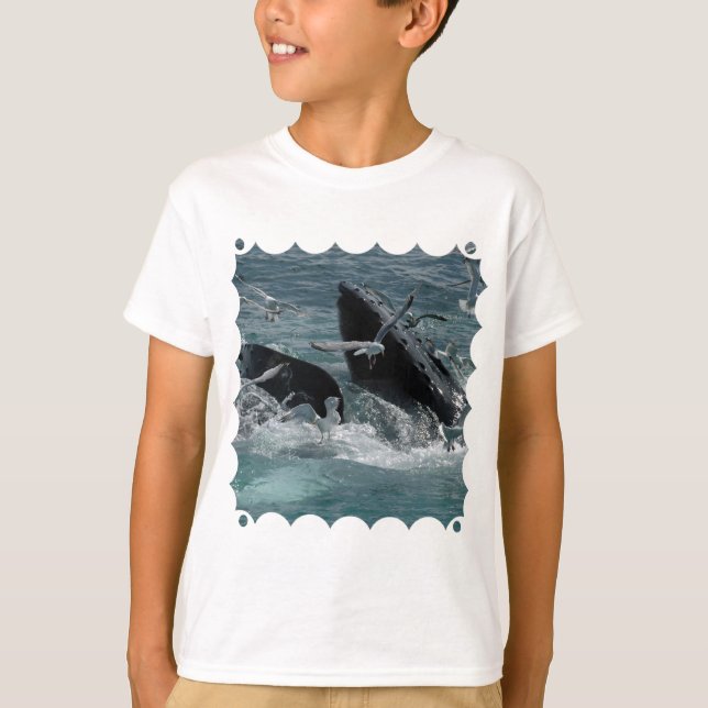 Camisas sudaderas para niños de ballena jorobada (Anverso)