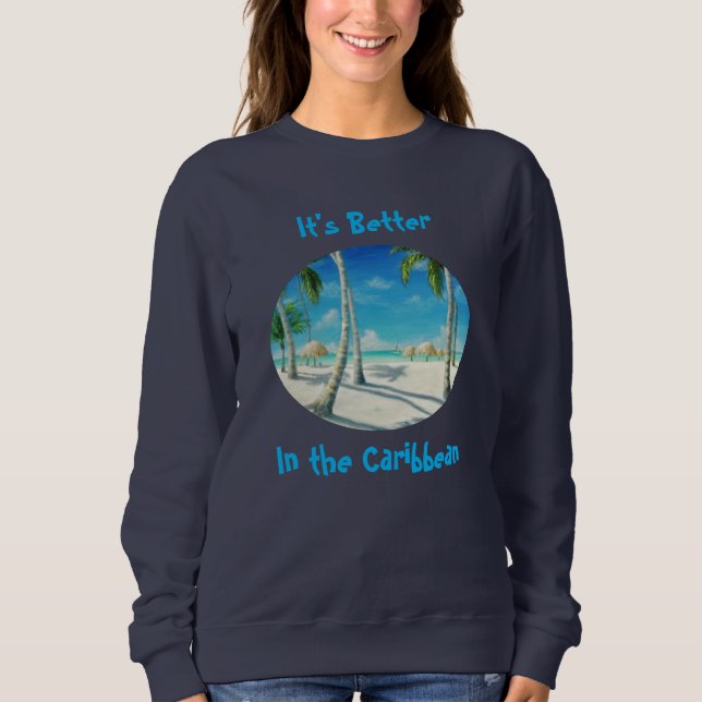 Camisas sudaderas Tropicales del Caribe Beach (Anverso)