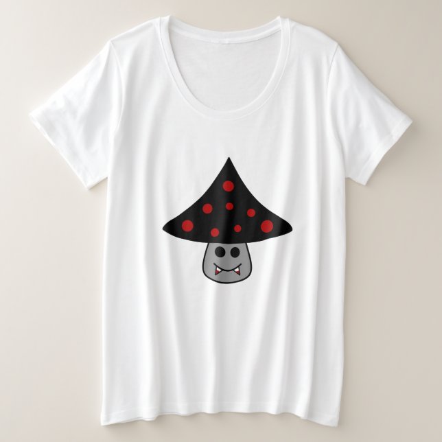 Camisas T de tamaño superior y vampiro de champiñó (Anverso del diseño)