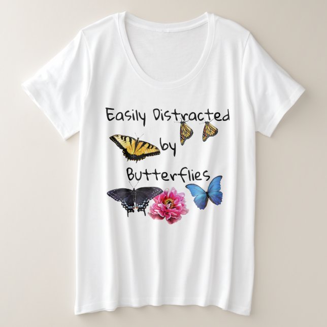 Camisas Tee De Tamaño Damas Plus Fácilmente Distra (Anverso del diseño)