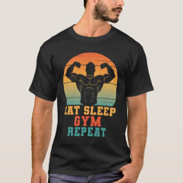 Camiseta Е en Sleep Gym Funny Gym Fitness Amantes del entre