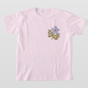 Camiseta С una flor azul simple