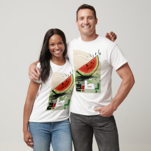 Camiseta  ط・ خ・س ف ط・Palestina Watermelon Red White