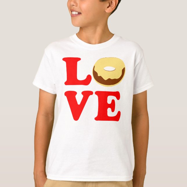 Camiseta ღ ♥Amar A Los Niños De Donut Comfy Casual Cotton T (Anverso)
