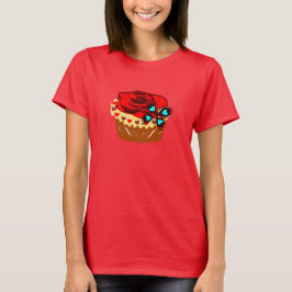 Camiseta °ღ★Camiseta Red-Rose Choco-Cupcake Burnout★ღ°