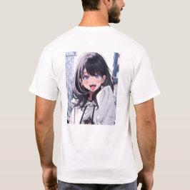 Camiseta あっかんべーJK|バックプリントTシャツ|寿司娘 GenerativeAI