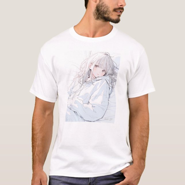 Camiseta お昼寝JK Tシャツ02｜寿司娘 GenerativeAI (Anverso)