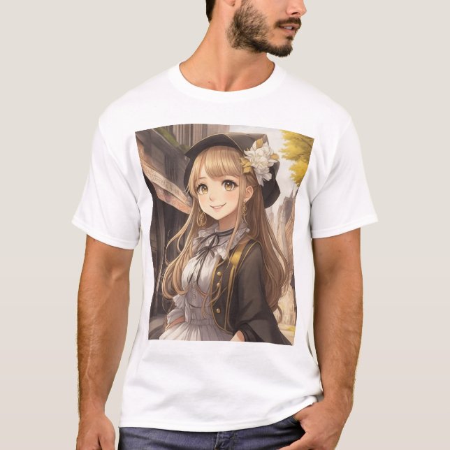 CAMISETA かわいい女の子のイラスト (Anverso)