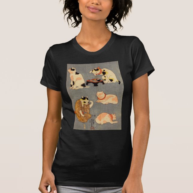 Camiseta た と え 尽 の (中),  Gatos Japoneses (2), Kuniyoshi, Uk (Anverso)