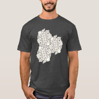 CAMISETA ウサギ・タイルのテセレーション(AL_BW)
