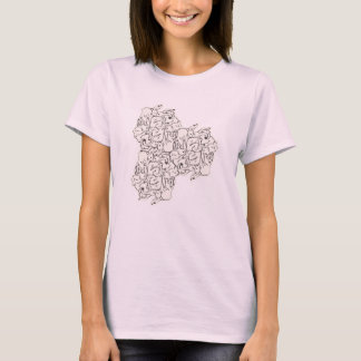 CAMISETA ウサギ・タイルのテセレーション(AL_BW)