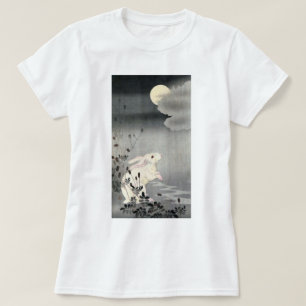 Camiseta ウ サ ギ 月, 小 原 ~ Rabbit and Moon, Ohara Koson, Ukiyo